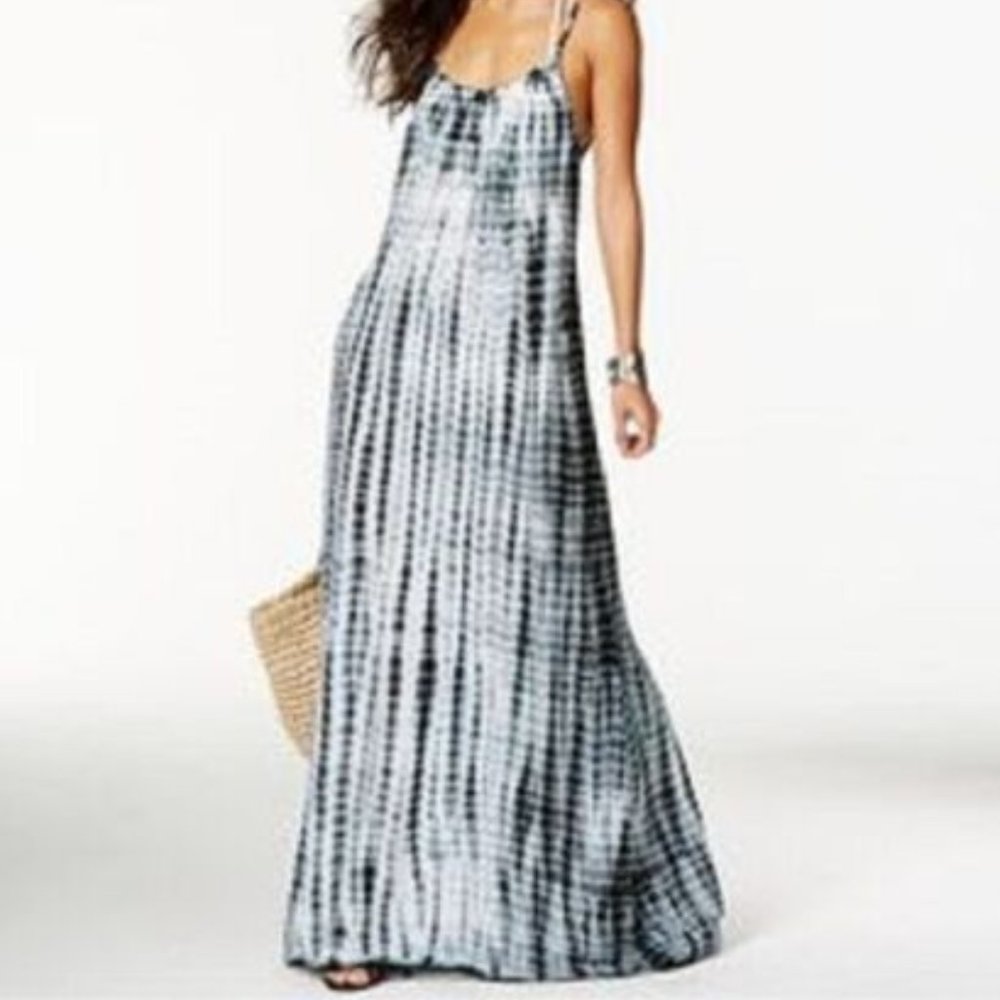 NWT Raviya Swim Swimsuit Cover Up Tie Dye Lattice Back Dress Black Maxi … - Picture 2 of 2